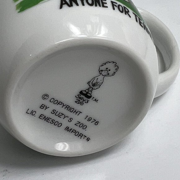 Suzy's Zoo Coffee Mug Duck Anyone For Tennis Vintage 1976 Suzy Stafford Enesco - Picture 4 of 12